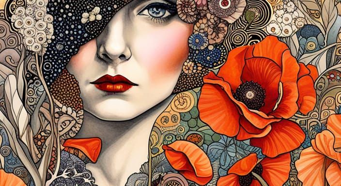 woman with flower