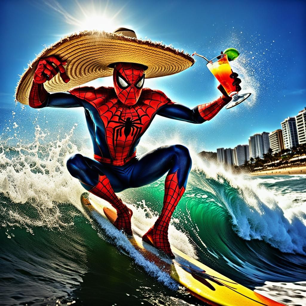 Spiderman on Vacation in Acapulco