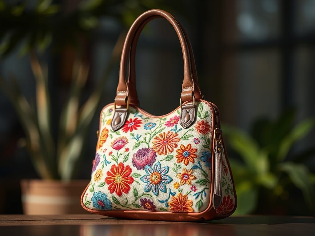 Embroidered Patchwork handbag