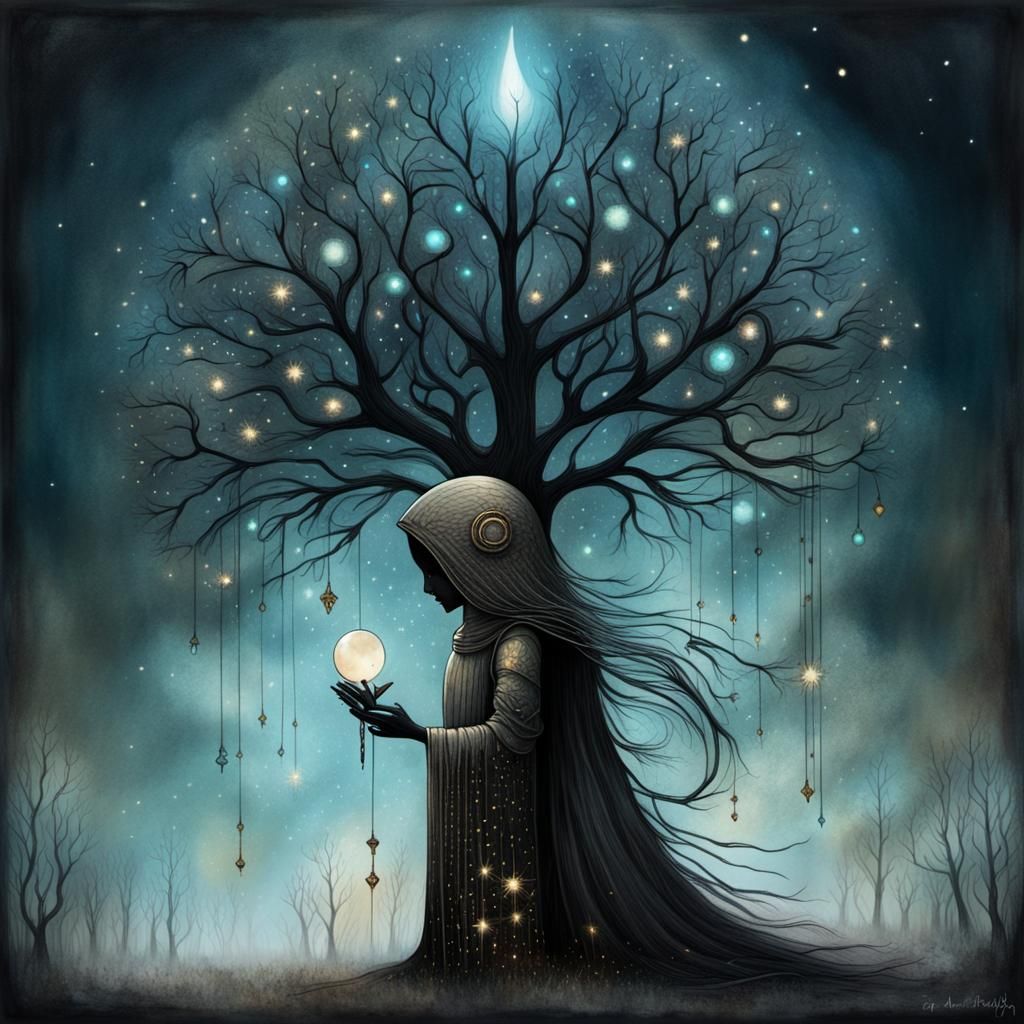 Dark Surreal Fantasy with Shimmering Details