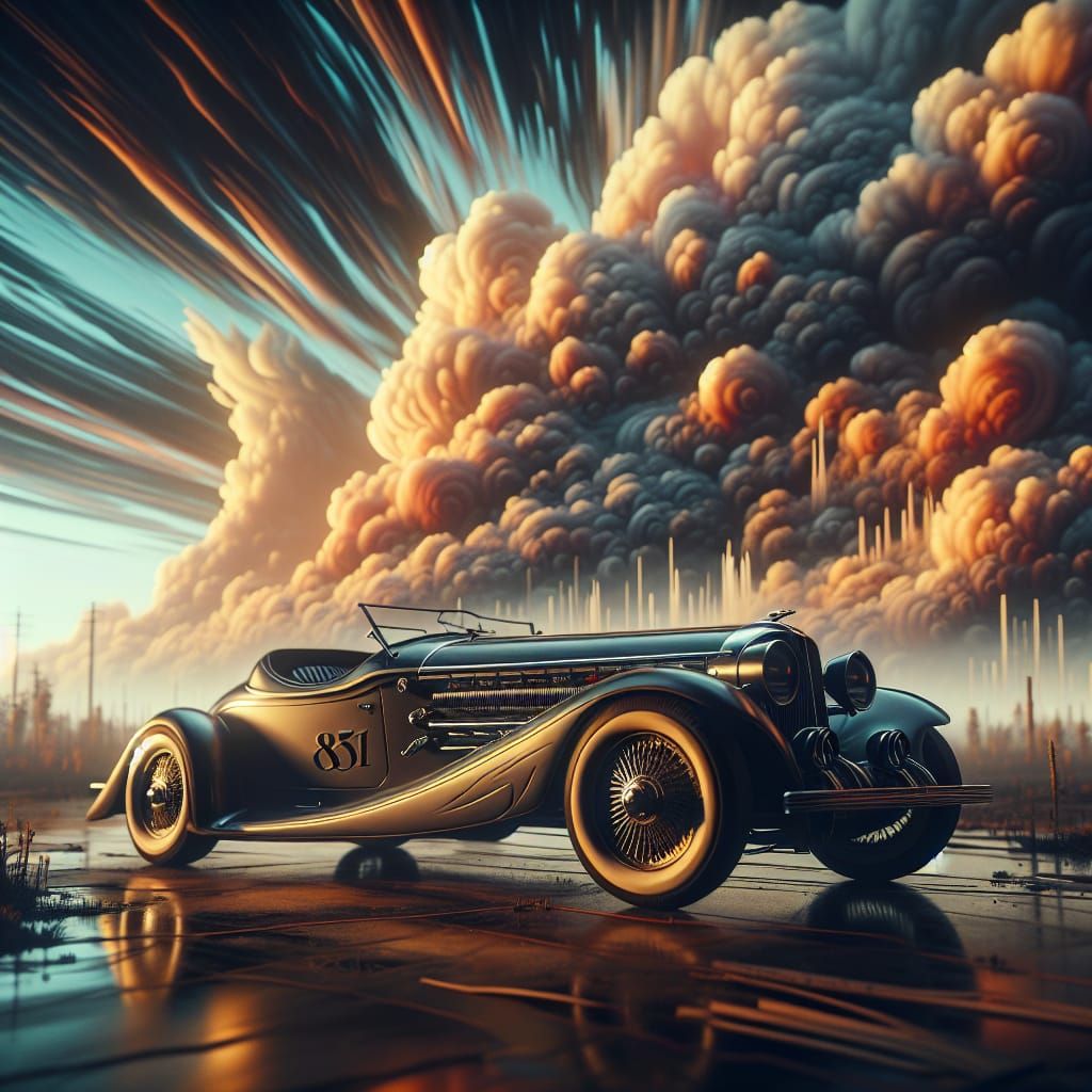 1935 Auburn Speedster in Maximalist Digital Painting