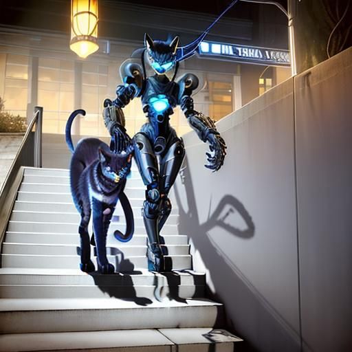 Cybernetic Displacer Beast in a Dark City