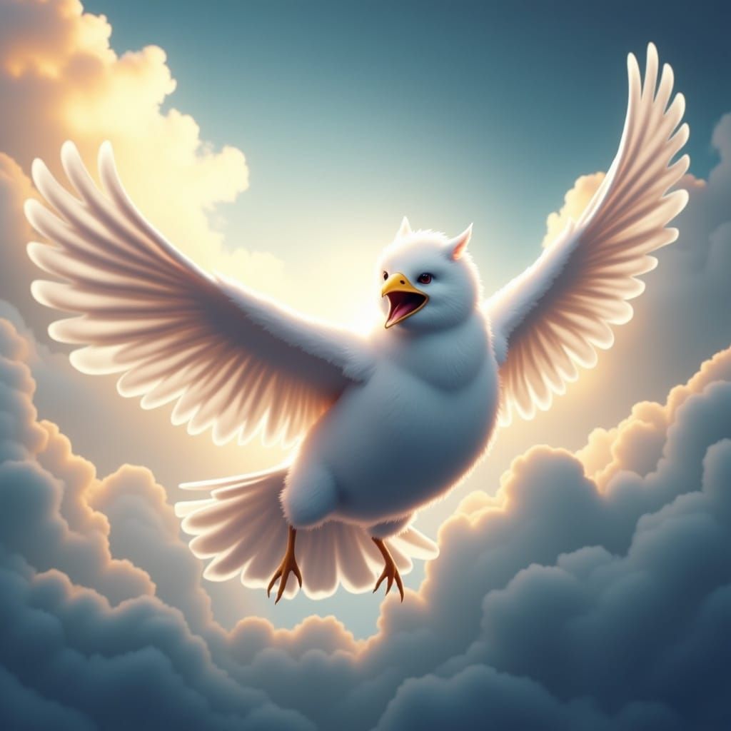 White Bird in Cloudy Sky, Anime Style
