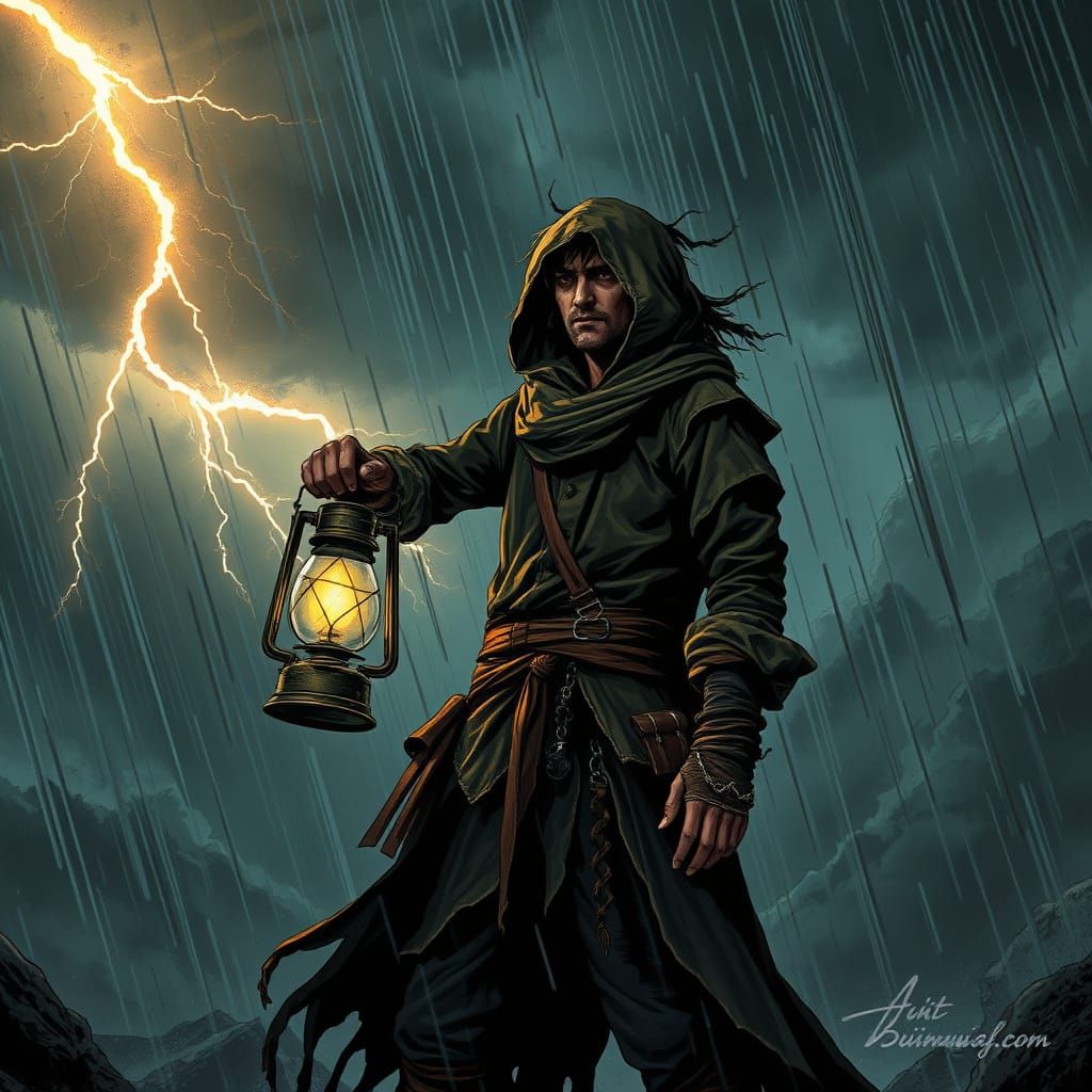Stormy Night: A Dark Fantasy Comic Illustration
