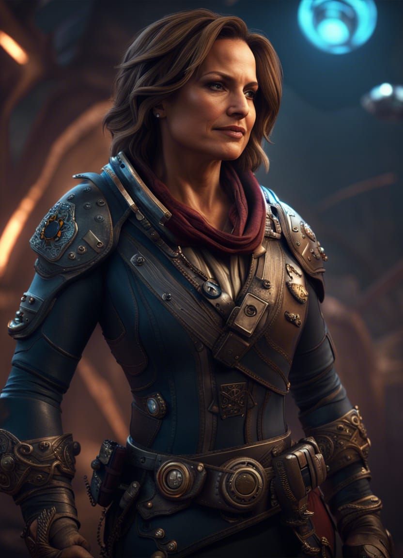 Mariska Hargitay as Space Pirate: Detailed Matte Painting