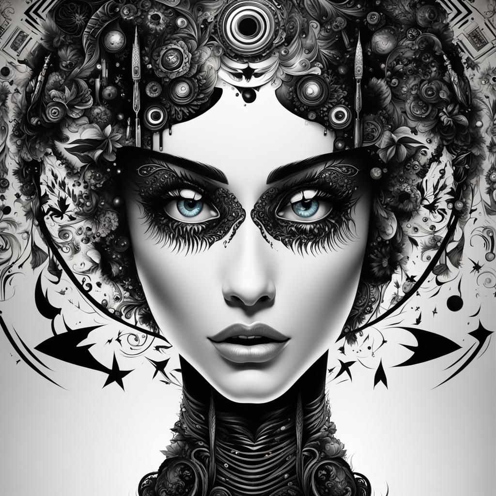 Detailed Vector Art Inside a Robot Face