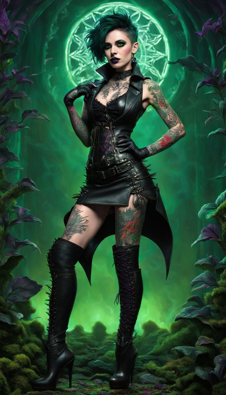 Gothic Goblin Goddess in Dark Fantasy Setting