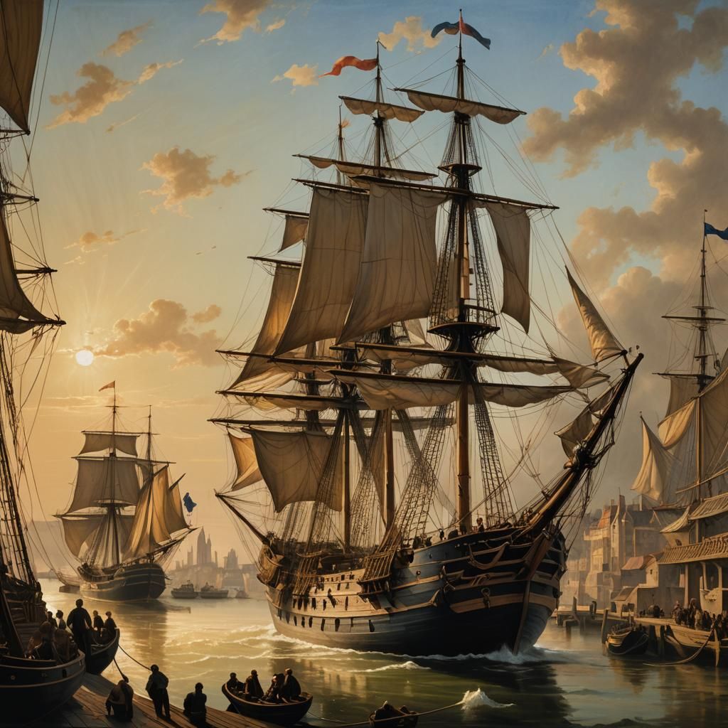 Magellan's Victoria in Port: Dutch Golden Age Painting