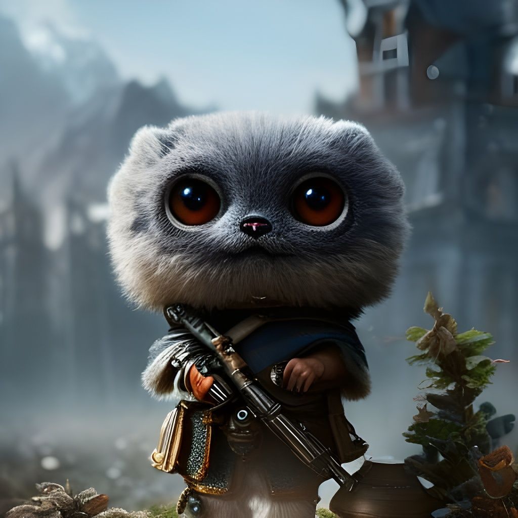 Hobbit Ghost Skeleton in Teacup, Digital Art