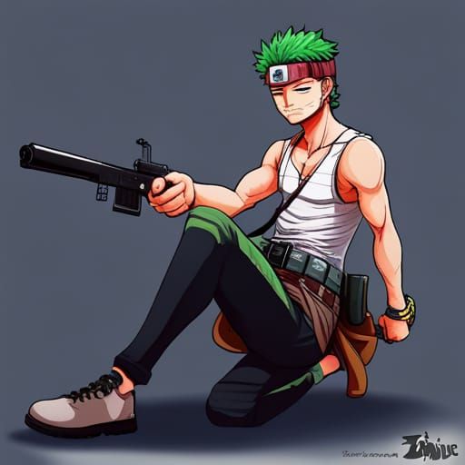 Zoro as PUBG Character in Anime Style