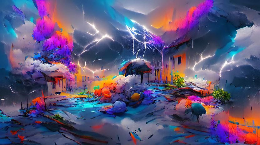 Dramatic Thunderstorm: Hyperdetailed Digital Art