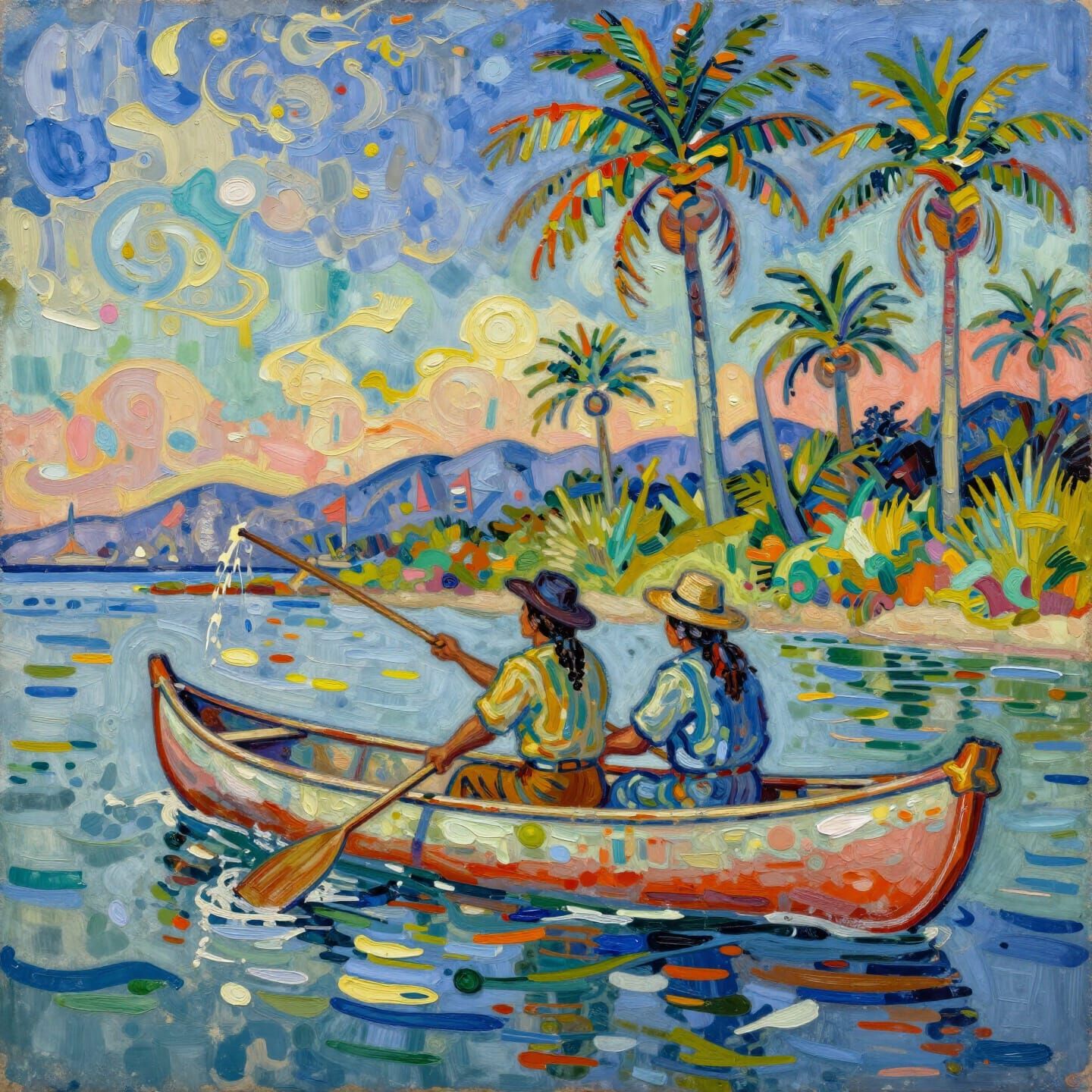 Native Americans Fishing on Catalina Island