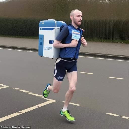 Marathon Runner Carries Fridge During Training