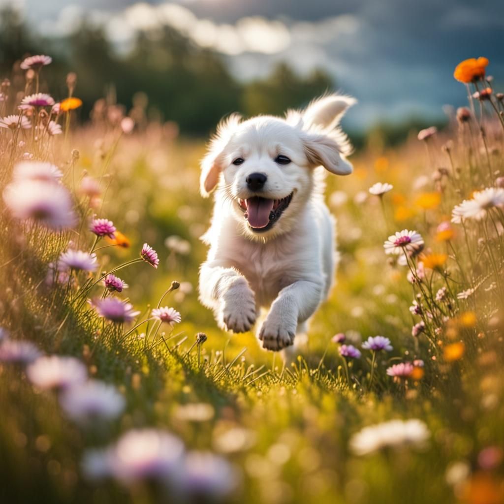 Puppy's First Run: Sunshine Meadow Adventure