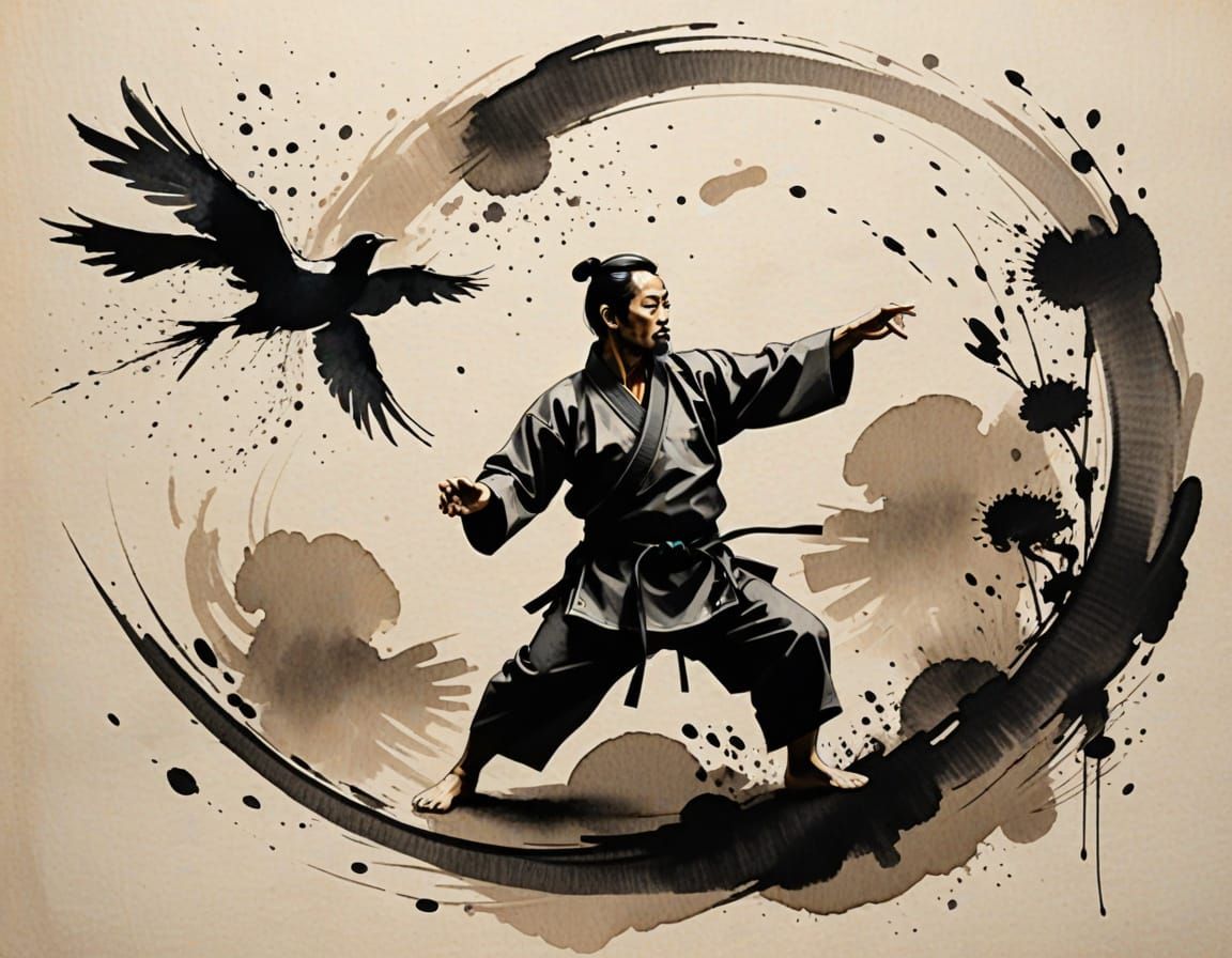 Karate Masters in Zen Brushwork