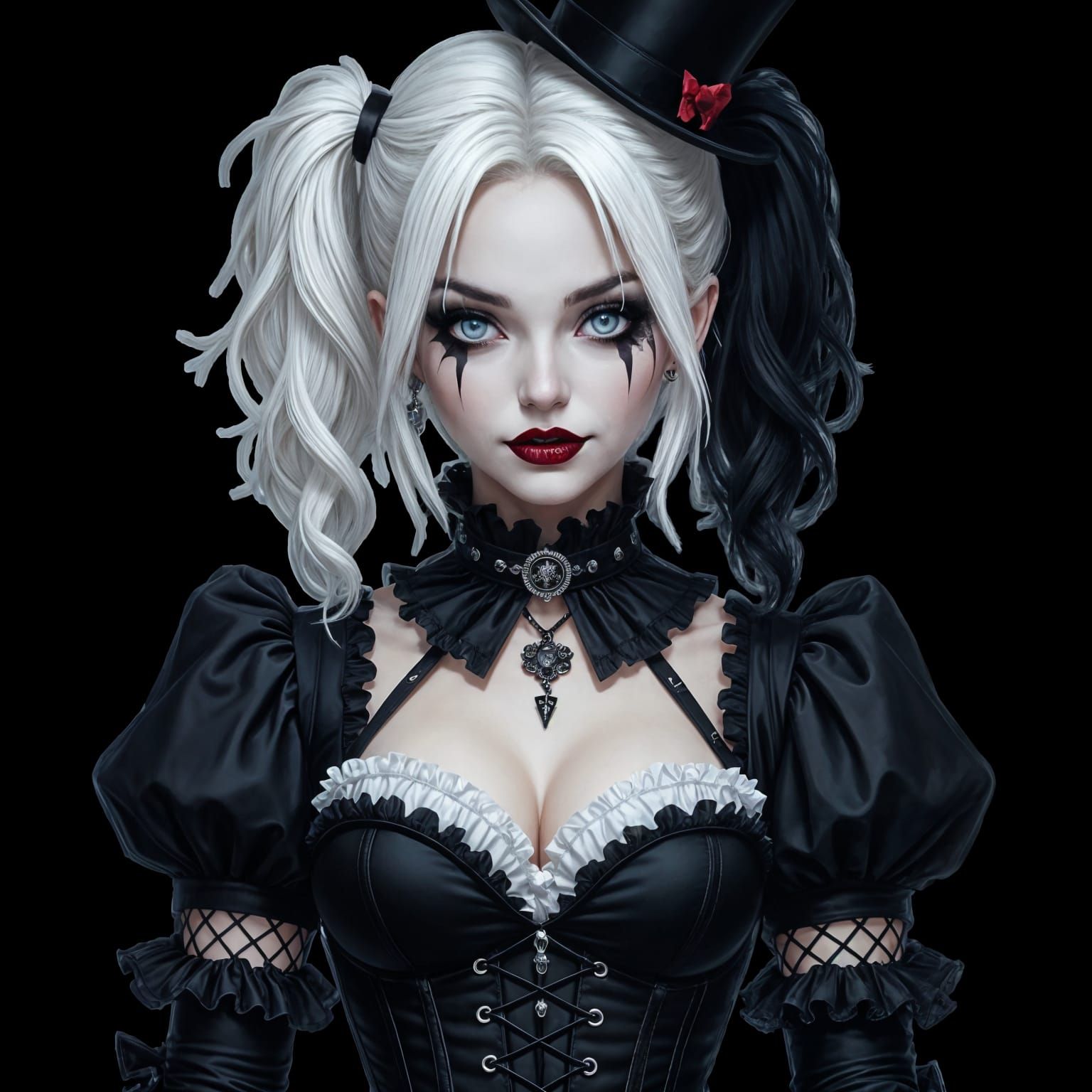 Gothic Harley Quinn Character Design Sheet