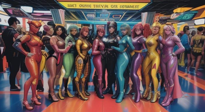 Retro Sci-Fi Cosplay Group at Galactic Geek Fest