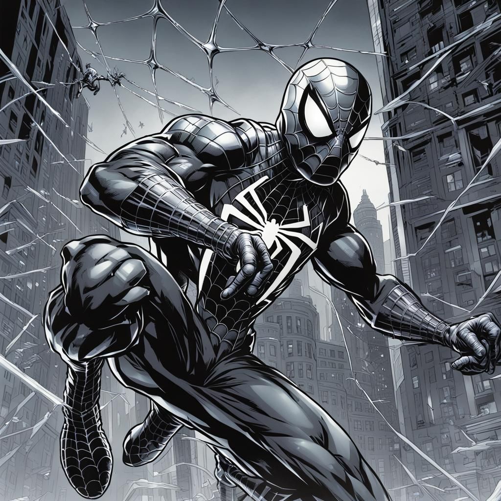 Gray Spider-Man Comic Book Art