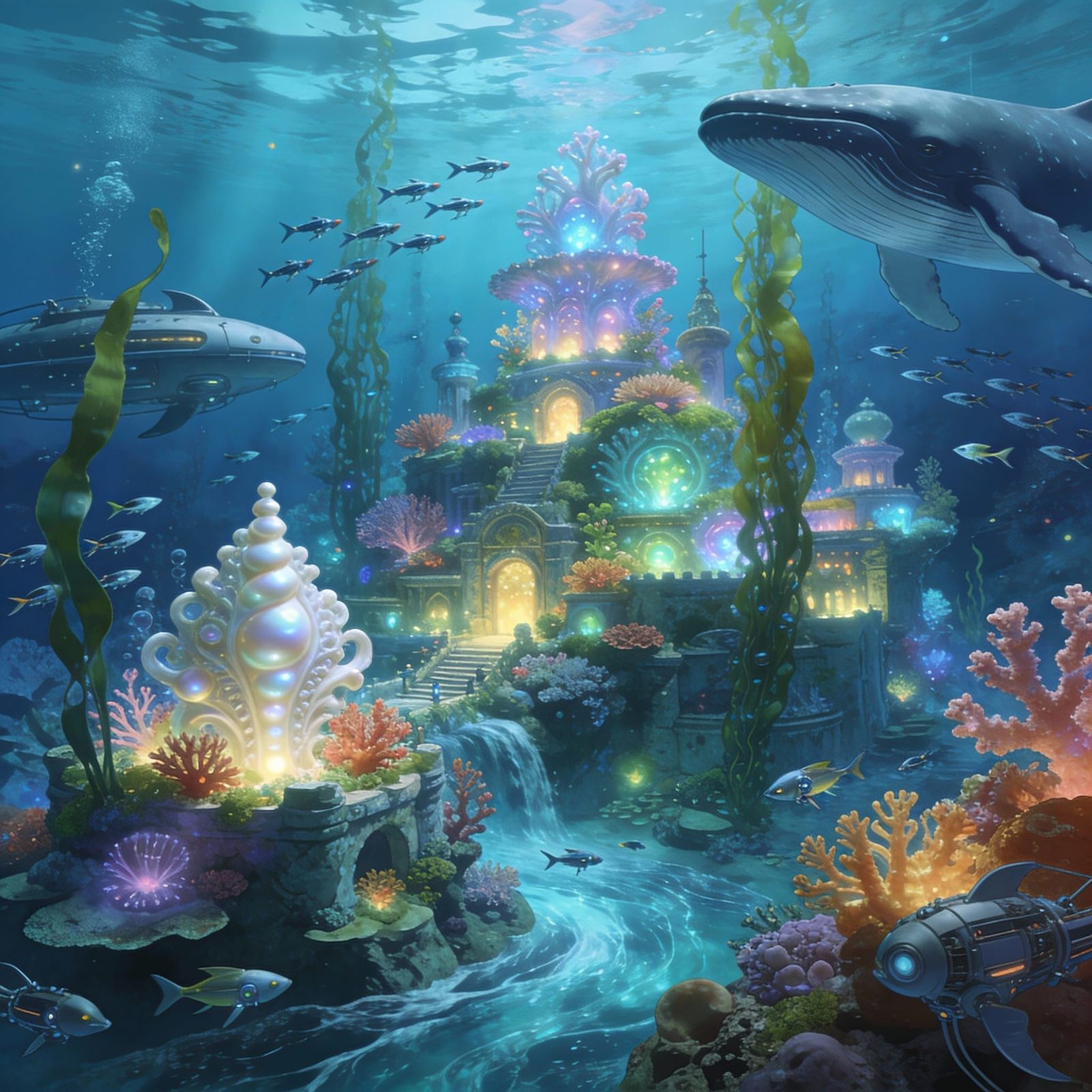 Atlantis: Vibrant Coral Metropolis in Enchanting Underwater ...