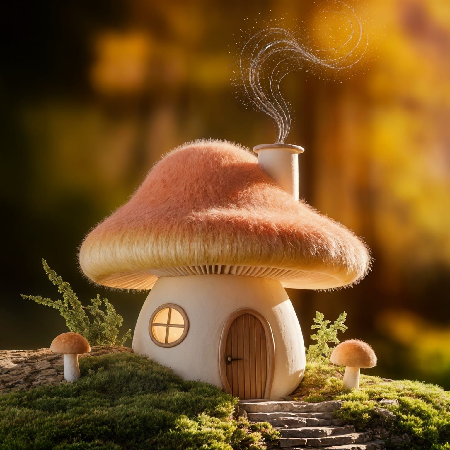 Enchanted Mushroom Cottage in Sunset Forest