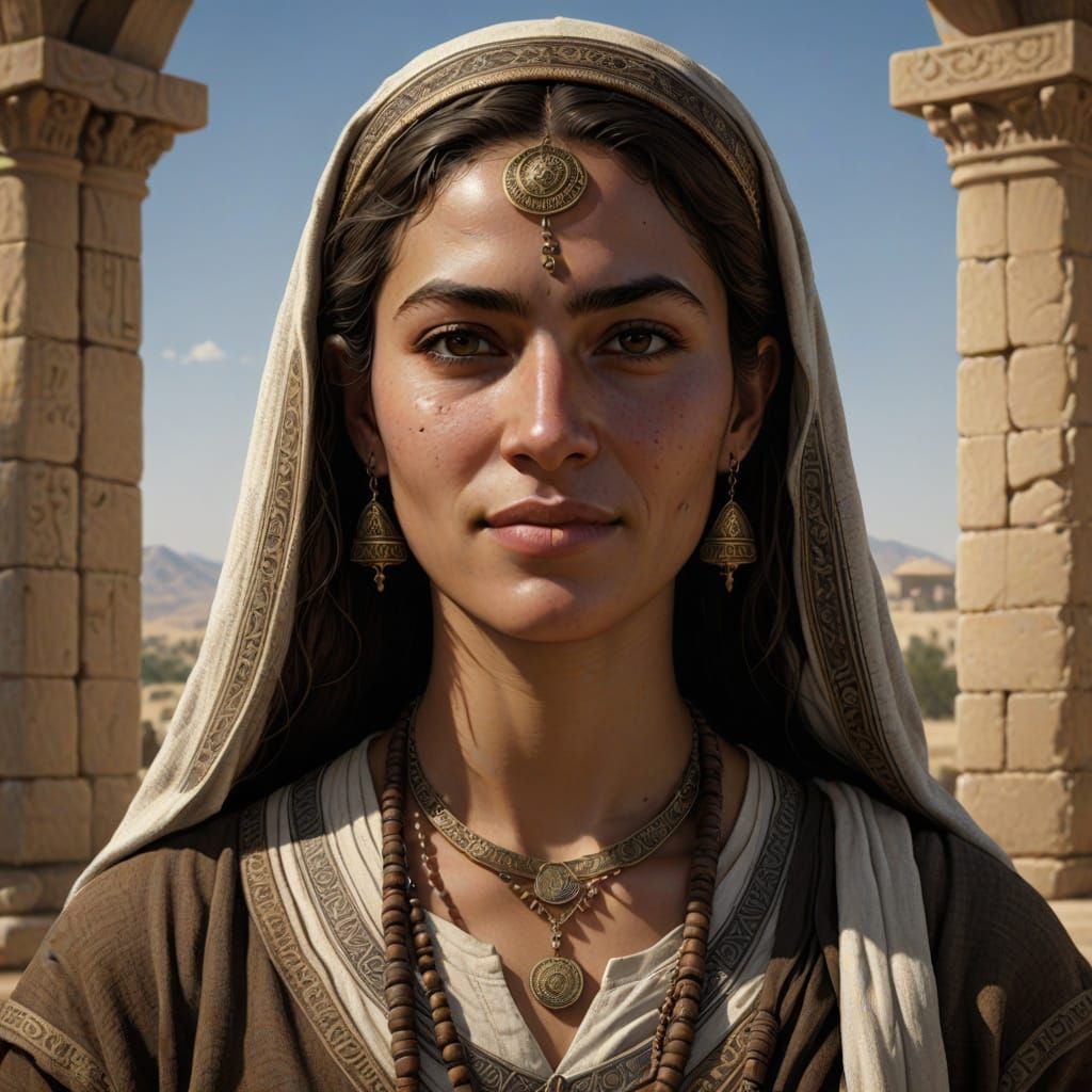 Photorealistic Portrait of Hebrew Woman in Ancient Attire