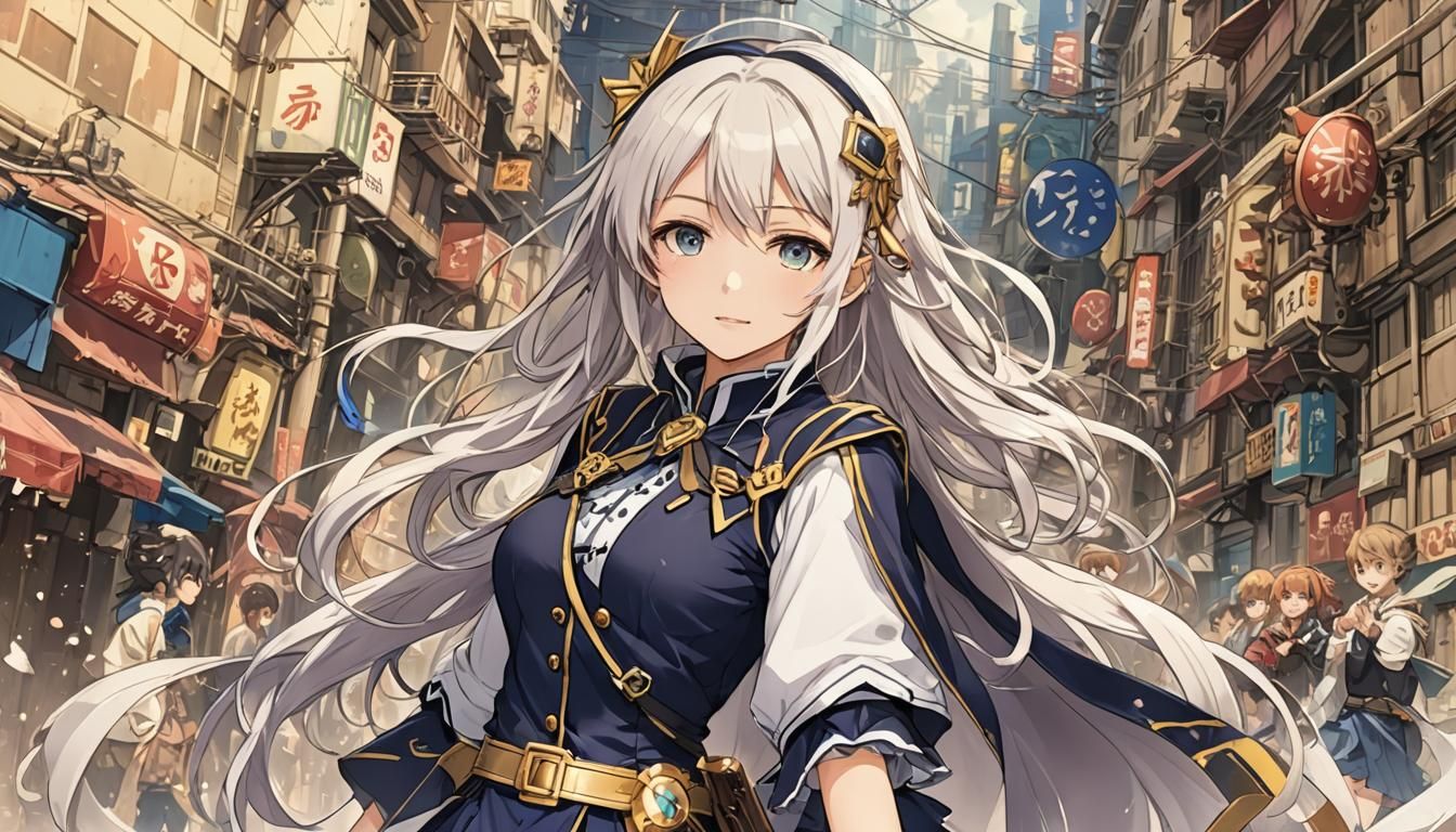 Anime Key Visual Character in Japanese Manga Style