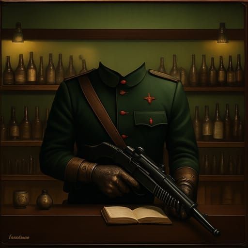 Headless Gunner in Mombasa Bar, Basil Gogos Style