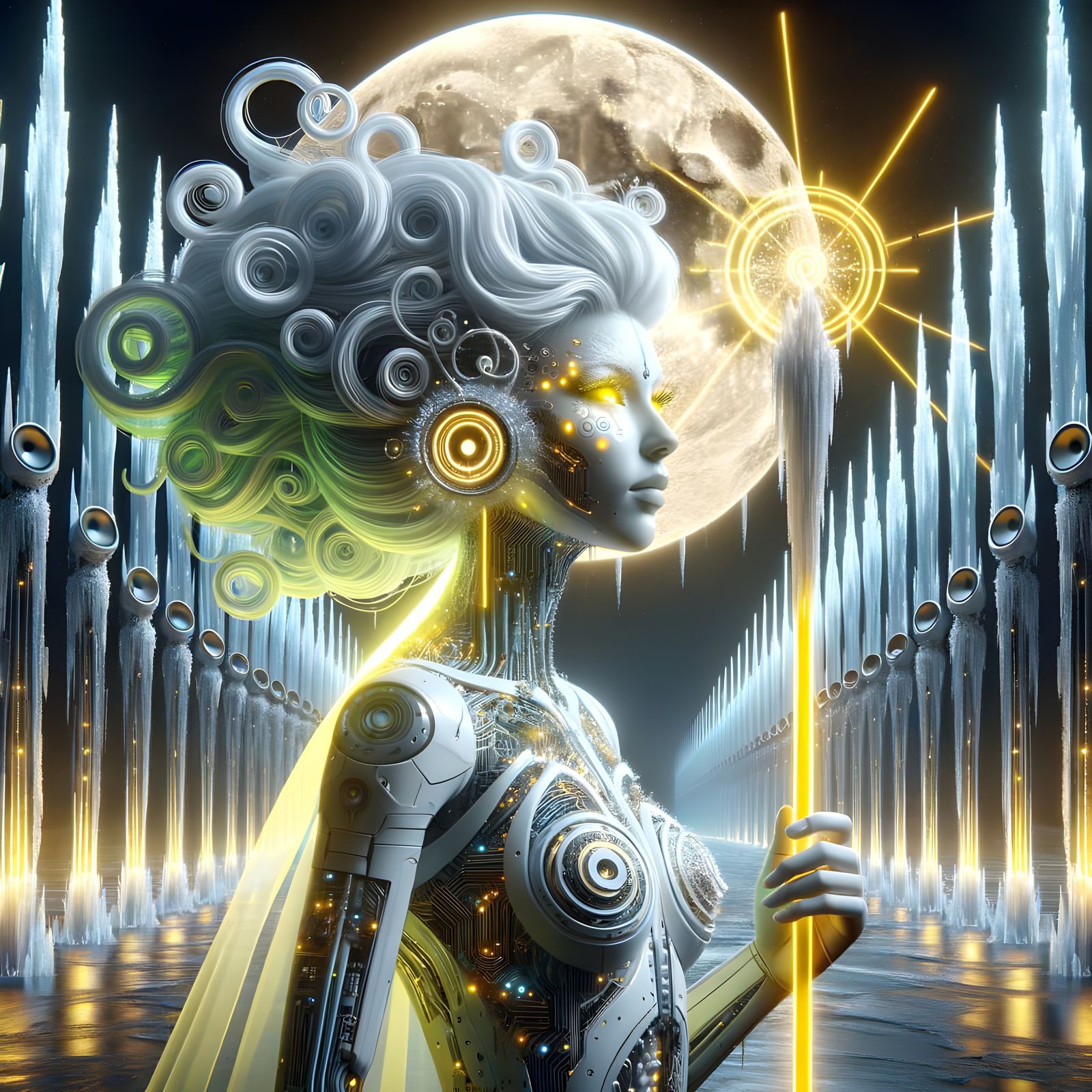 Icy Mannequin Queen with Radiant Staff