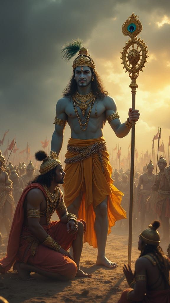 Lord Krishna in Kurukshetra War Scene
