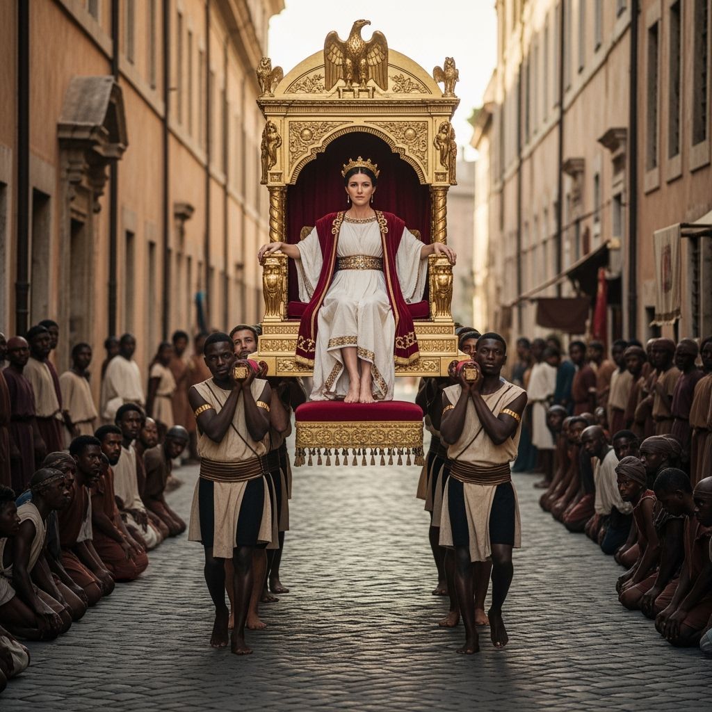 Empress Messalina on a Litter Throne