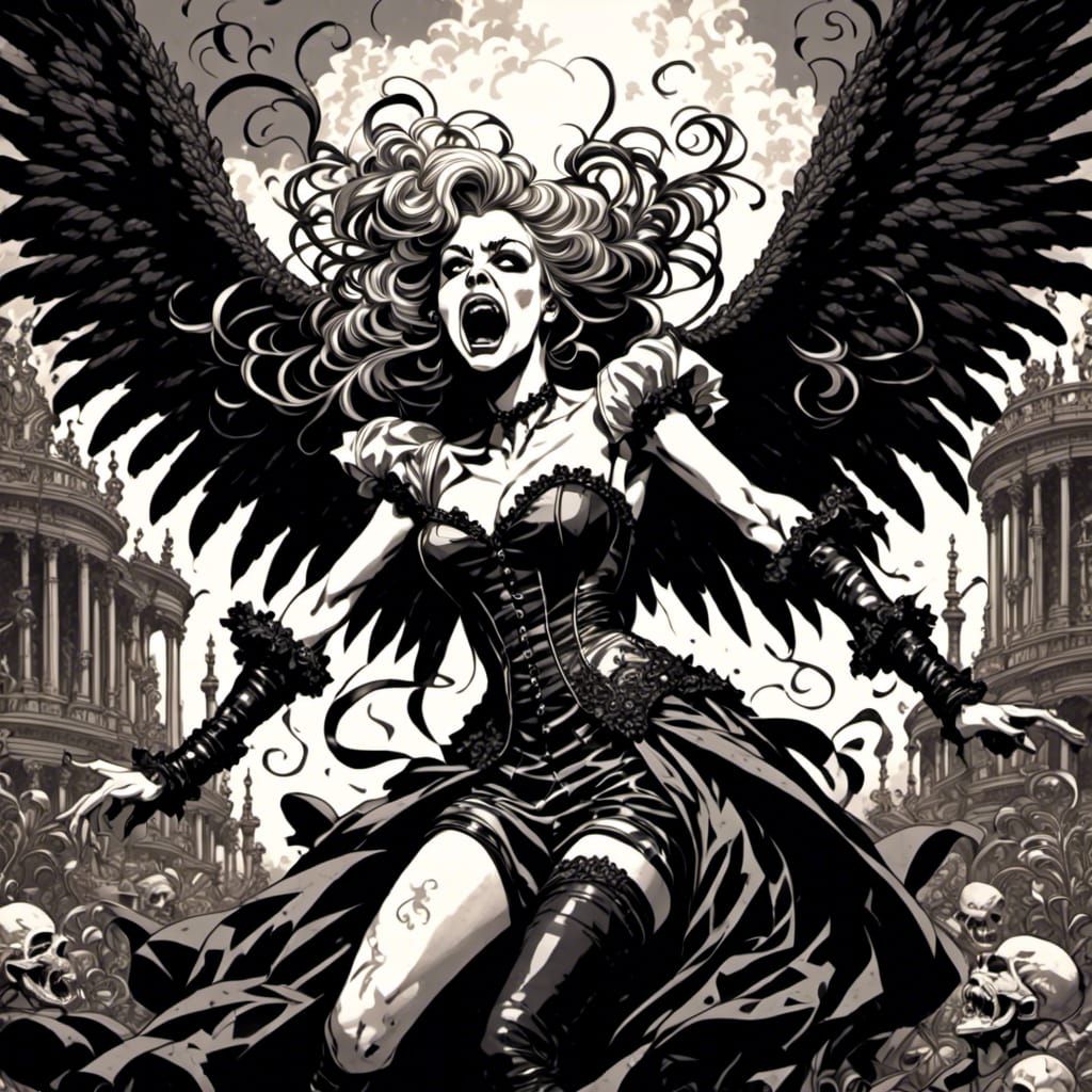 Angel Screaming in Agony: Comic Graphic Art