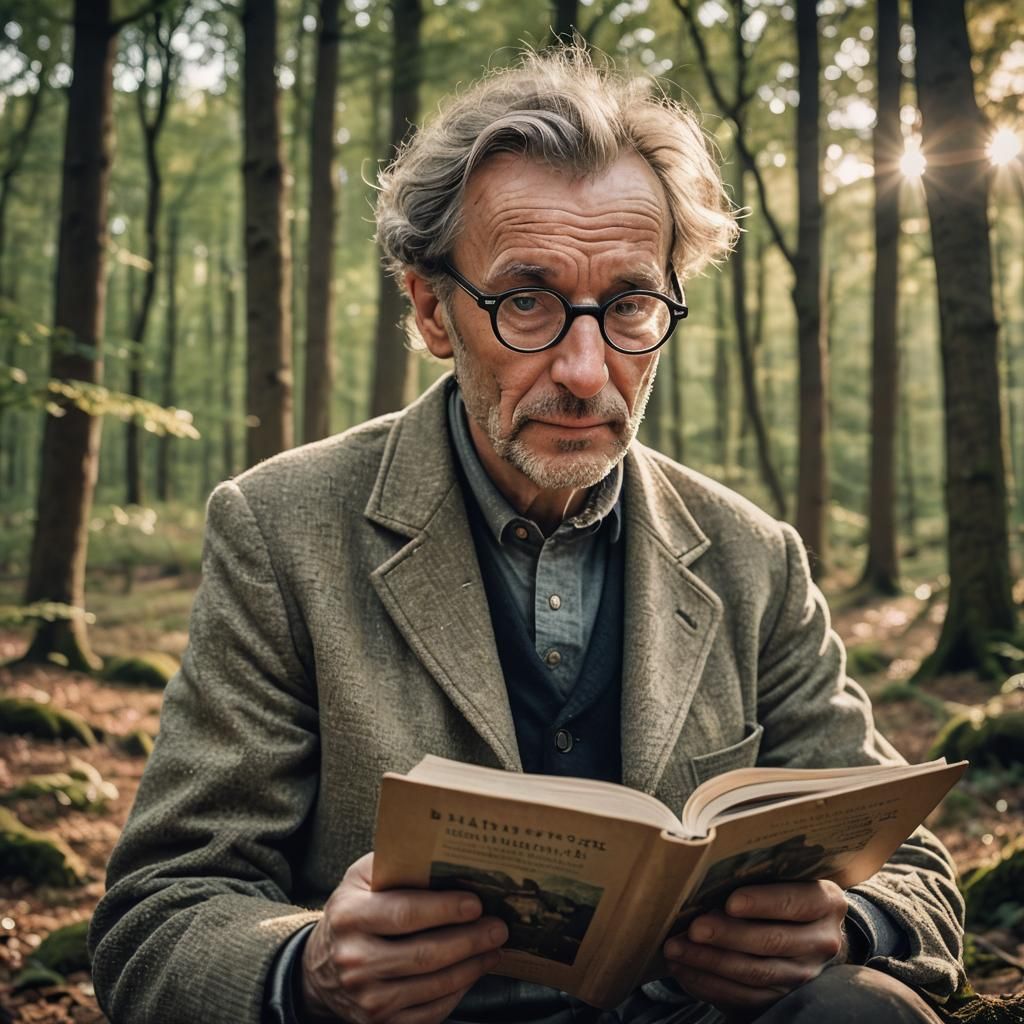 Sandburg Reads Andersen to a Fox Portrait