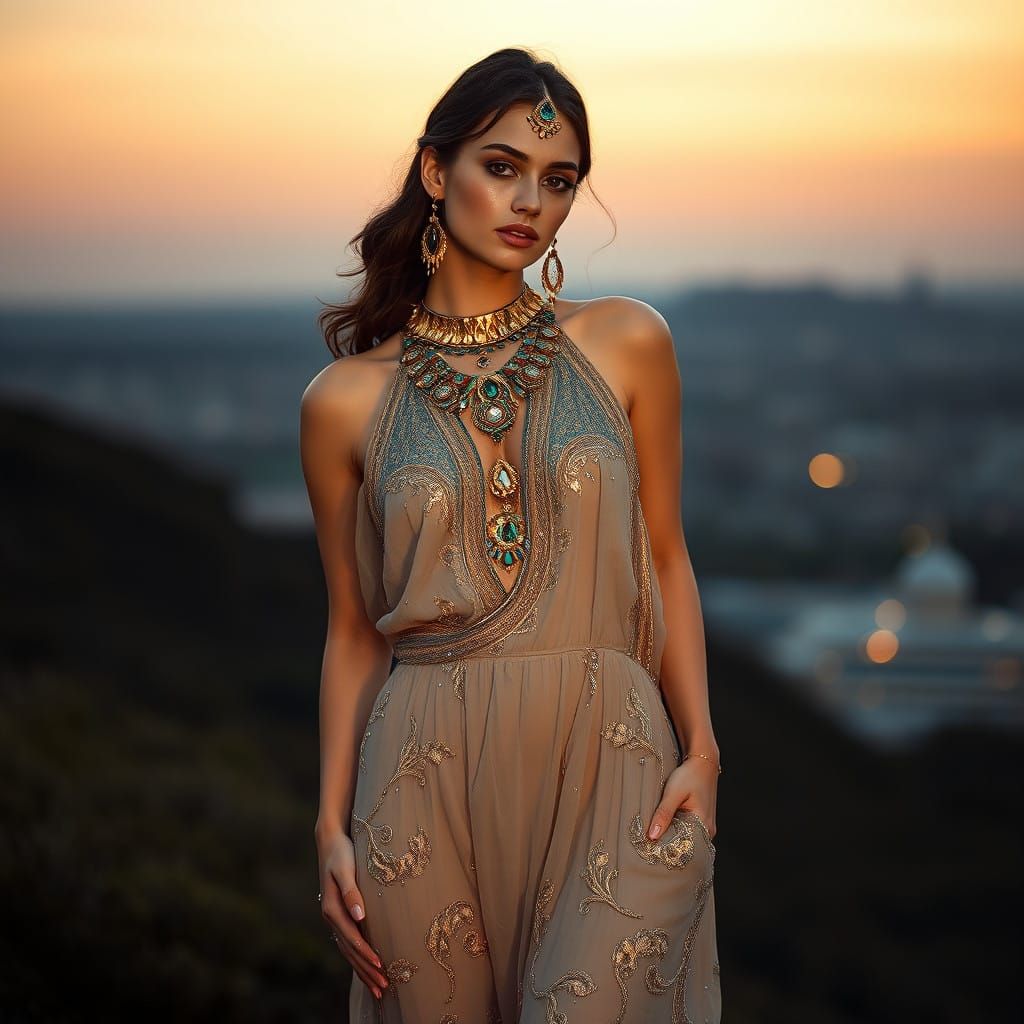 Sultry Goddess in Art Deco Jumpsuit