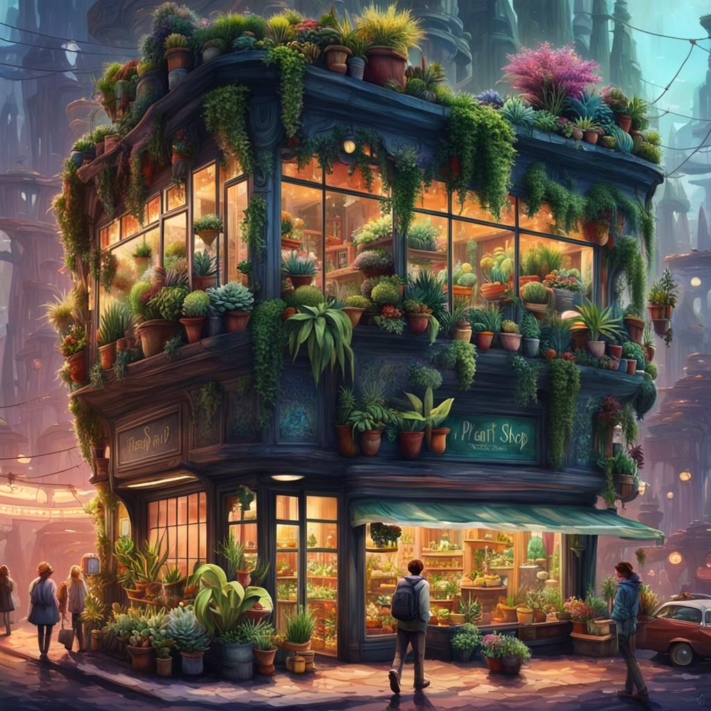 Exotic Plant Shop on Alien Planet Street