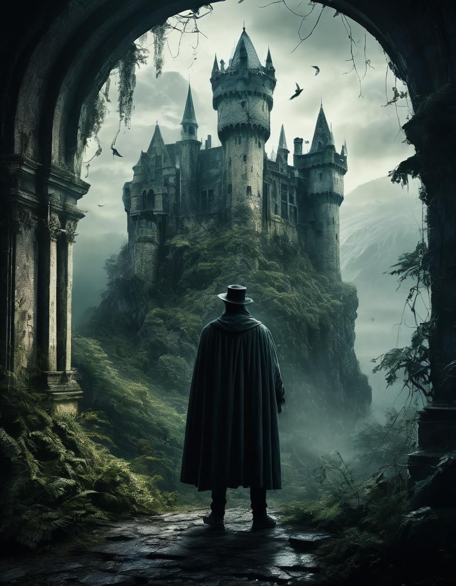 Mystical Castle Hidden in Misty Forest: Fantasy Art