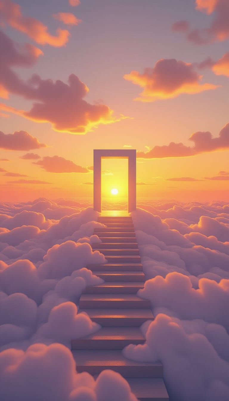 Cloud Staircase to Sunset Doorway, Rothko Colors