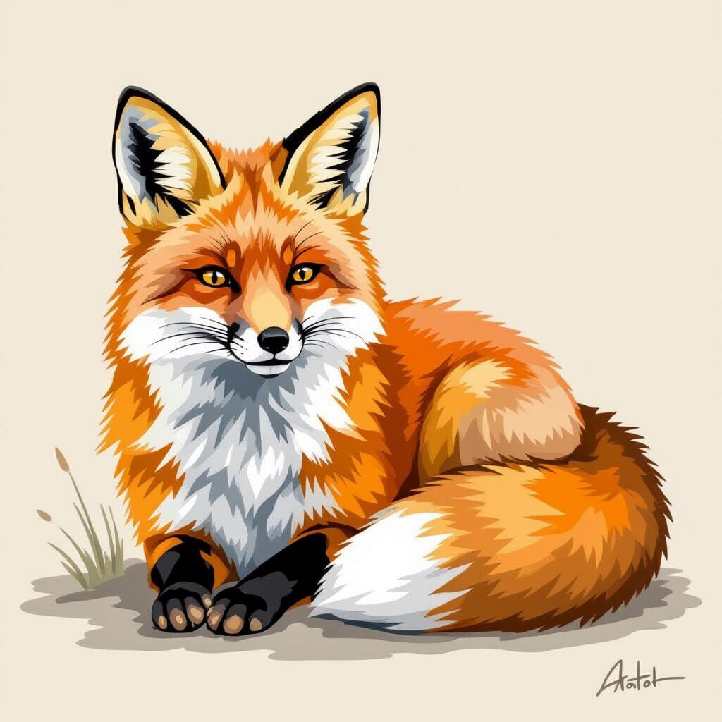 Relaxed Fox AI Image