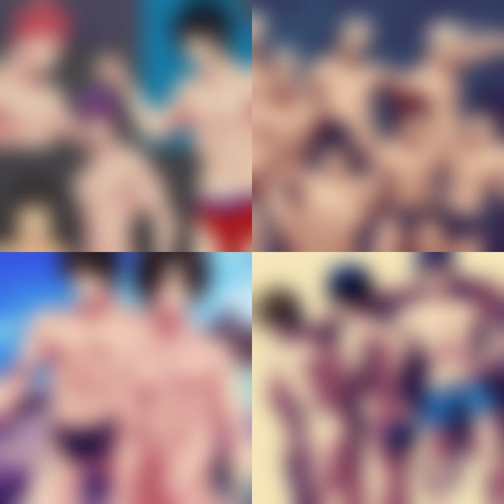 Anime Style Illustration of Shirtless Men