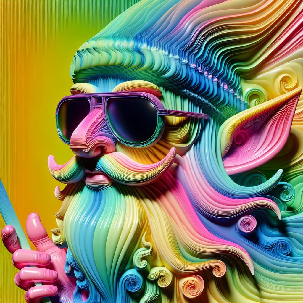 Pastel Neon Plastic Dwarf with Sunglasses