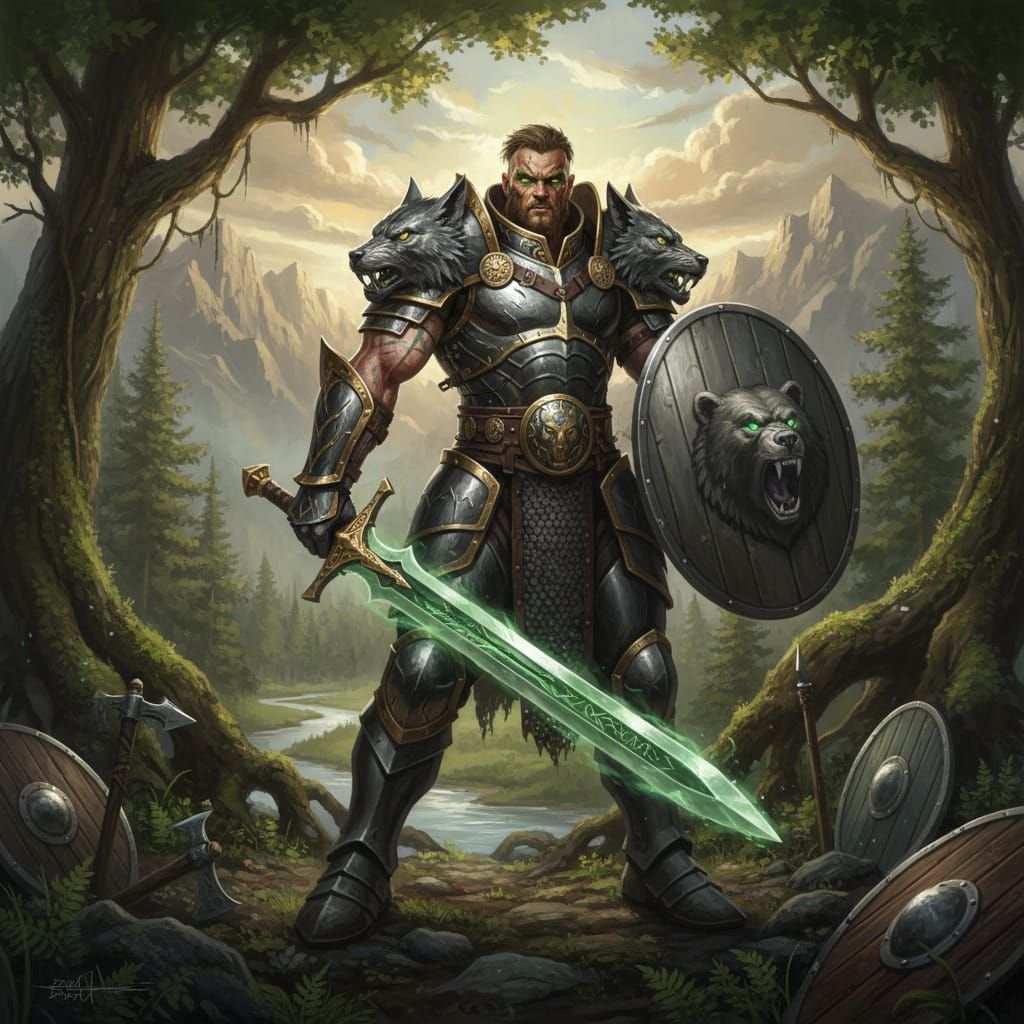 Epic Viking Warrior in Detailed Steel Armor