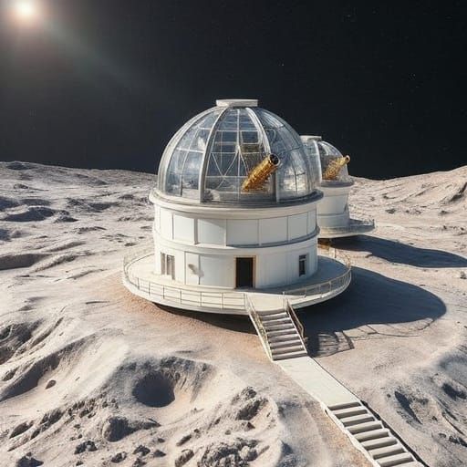 Lunar Observatory with Crystalline Domes and Telescopes