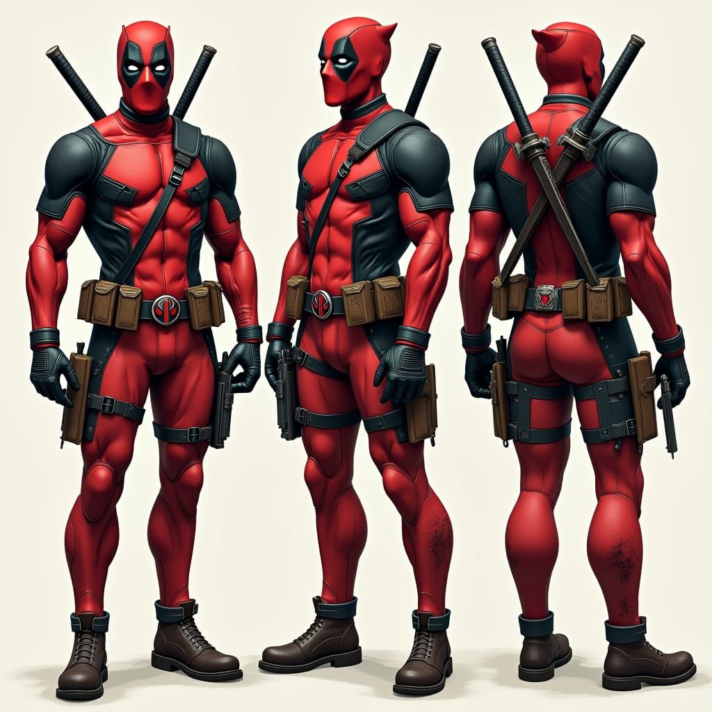 Deadpool in Painterly Realism Style