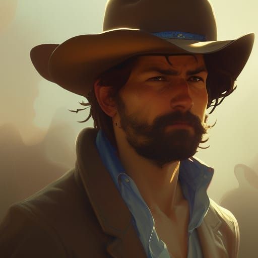 Detailed Cowboy Portrait in Artstation Style