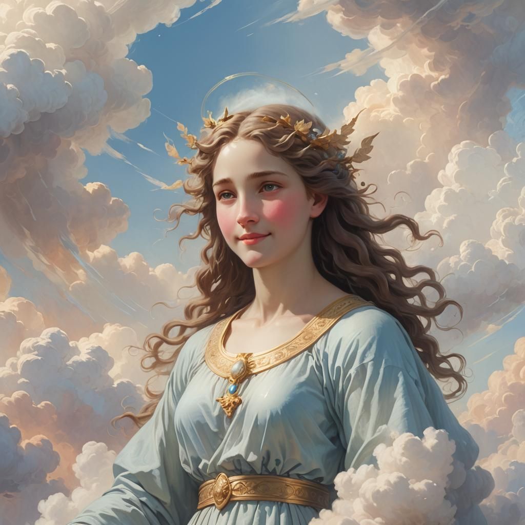 Anthropomorphic Divine Being in Bouguereau Style