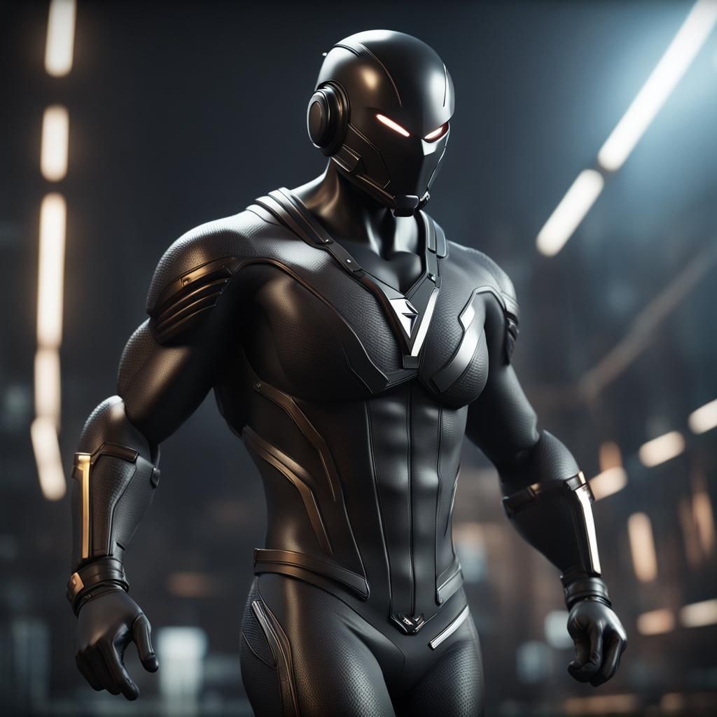 Speedster Hero in Black Suit: 3D Game Cinematic