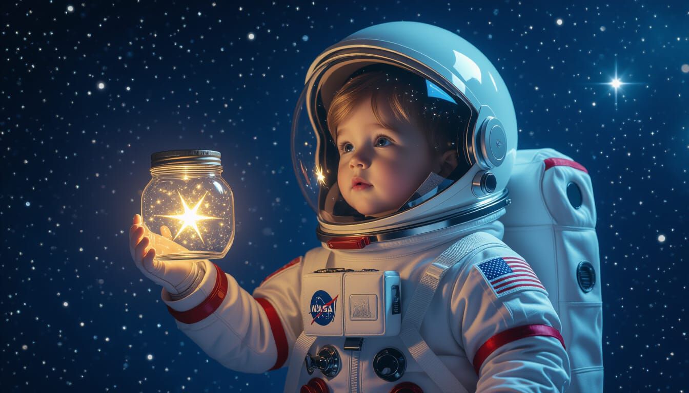 Child Astronaut Captures a Star in Space