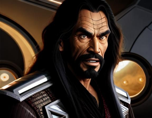 Detailed Portrait of a Klingon Officer in Armor