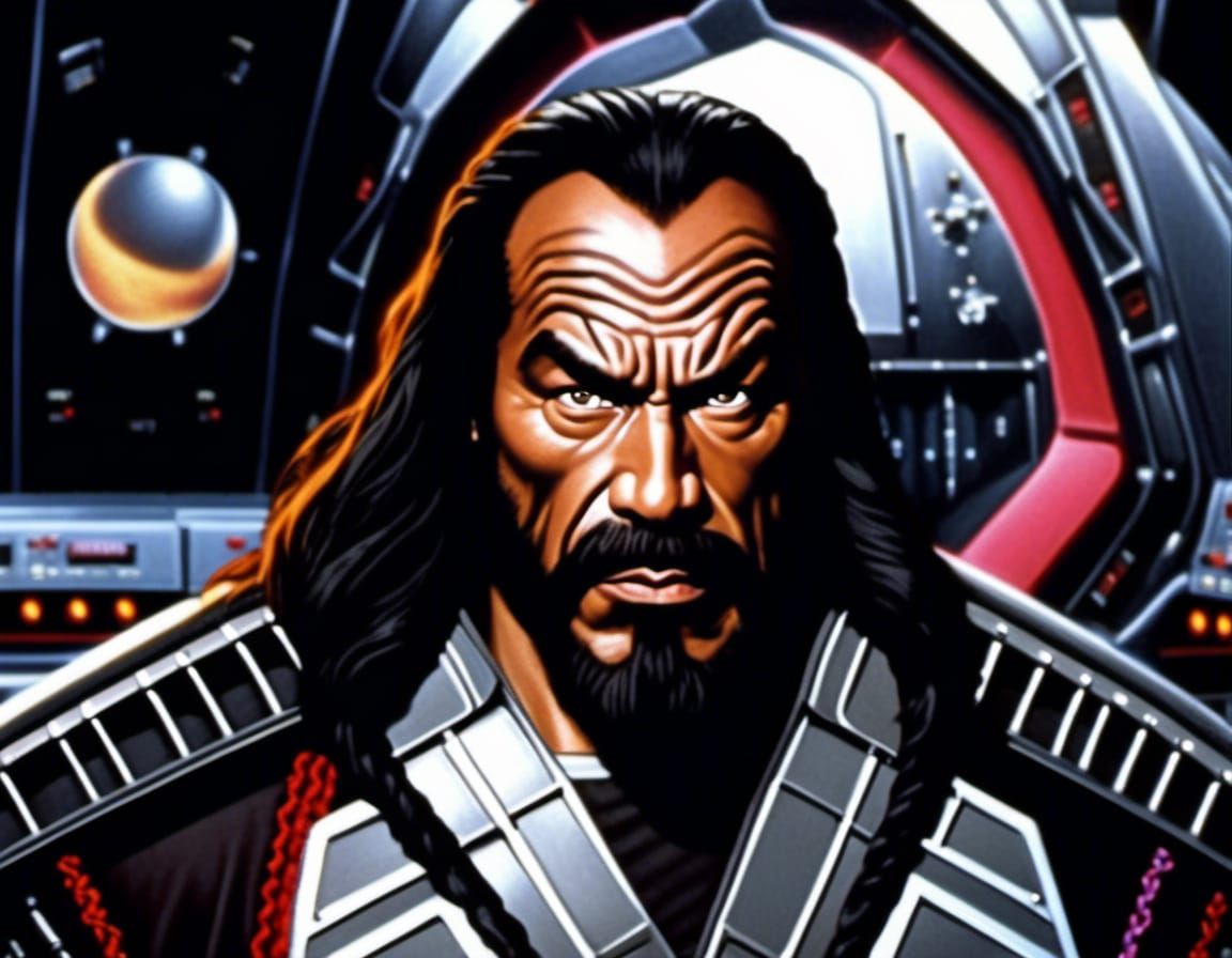 Klingon Officer on Bridge in Photorealistic Style