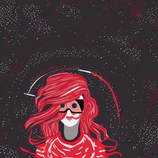 Hopeful Astronaut Portrait in Space Nebula, Detailed Matte P...