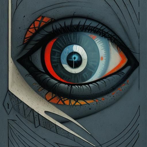 Disturbing Peeping Tom in Abstract Cubist Style